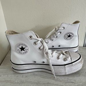 Converse Platform White Leather Hight Top Sneaker